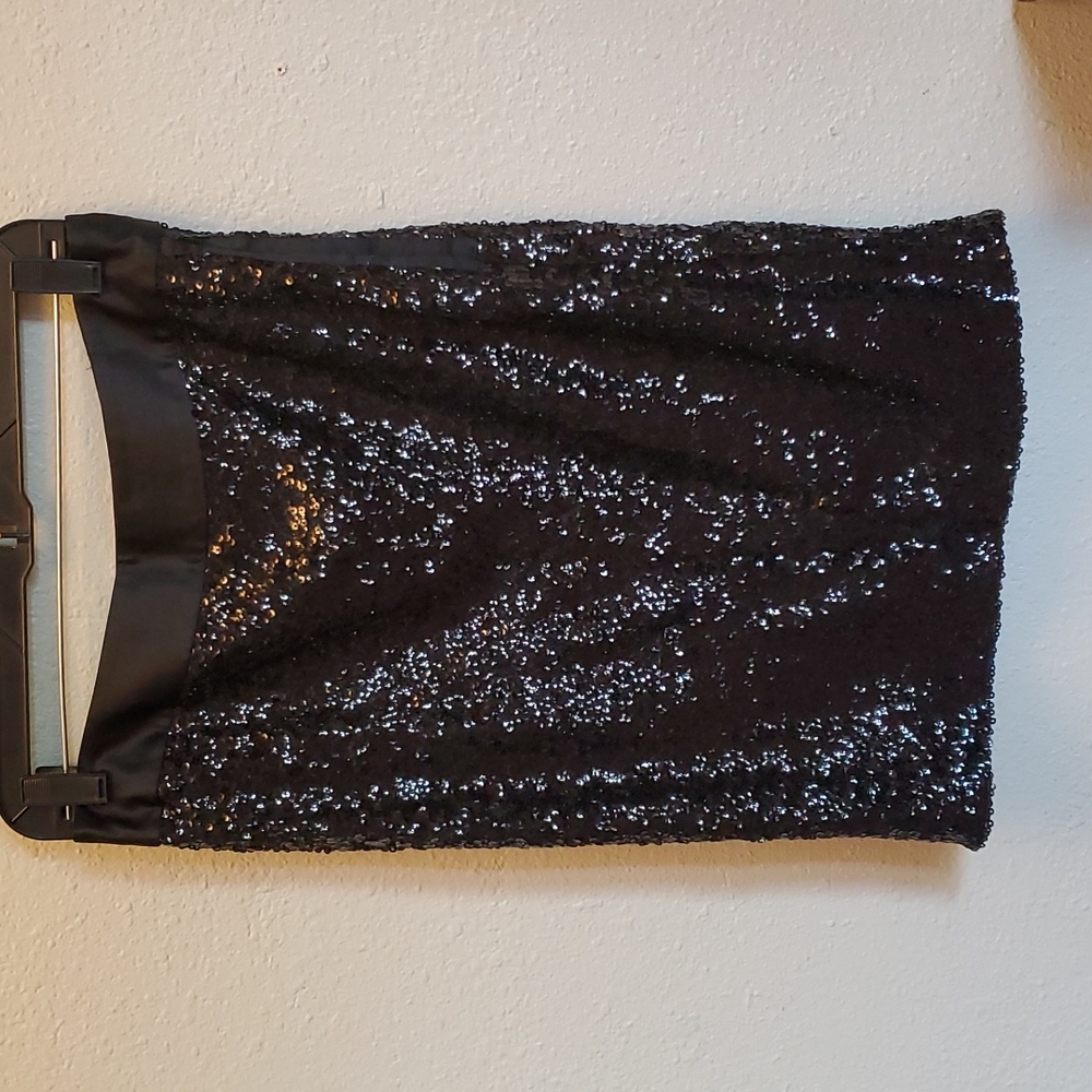 Black sequined skirt